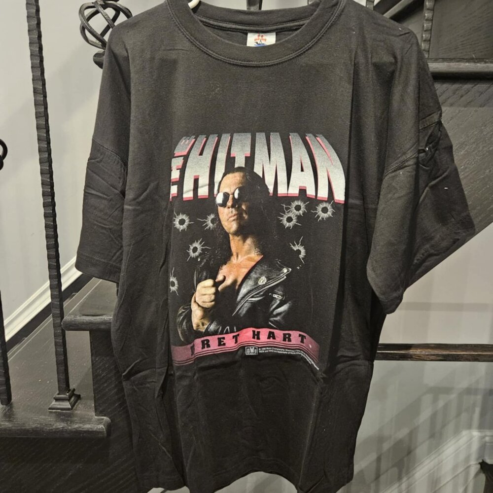 VINTAGE 1998 BRET HITMAN HART NWO WRESTLING T SHIRT SIZE XL